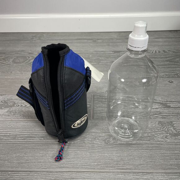 Vintage 2001 Igloo Softmate 1L Bottle Wrap Blue Insulated Clear Plastic NEW - Picture 8 of 12